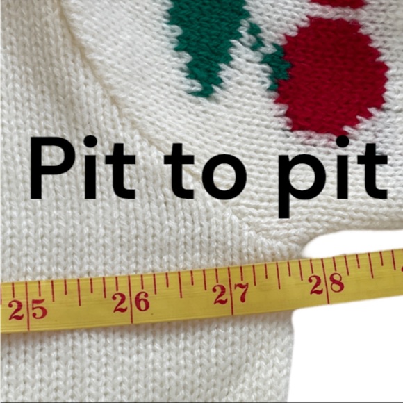 NWT Just Polly juniors Frayed V-neck Cherry Pullover Oversize Sweater Size Med - Picture 8 of 10